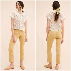 Free People In My Feelings Slim Crop Pants in Yellow